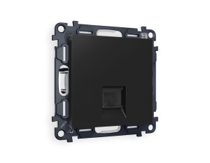 Розетка комп. с шторками RJ45 Cat. 6, Черный матовый, ALFA Quant Ambrella Volt MA812010