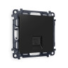 Розетка комп. с шторками RJ45 Cat. 6, Черный матовый, ALFA Quant Ambrella Volt MA812010