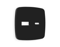 Лицевая панель розетки USB для быстрой зарядки тип A+C, Черный матовый, OMEGA Quant Ambrella Volt OP8110