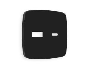 Лицевая панель розетки USB для быстрой зарядки тип A+C, Черный матовый, OMEGA Quant Ambrella Volt OP8110