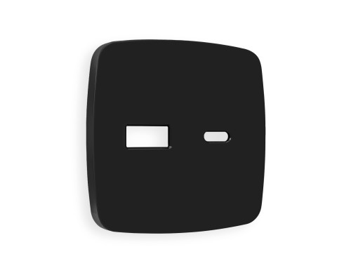 Лицевая панель розетки USB для быстрой зарядки тип A+C, Черный матовый, OMEGA Quant Ambrella Volt OP8110