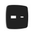 Лицевая панель розетки USB для быстрой зарядки тип A+C, Черный матовый, OMEGA Quant Ambrella Volt OP8110