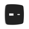 Лицевая панель розетки USB для быстрой зарядки тип A+C, Черный матовый, OMEGA Quant Ambrella Volt OP8110