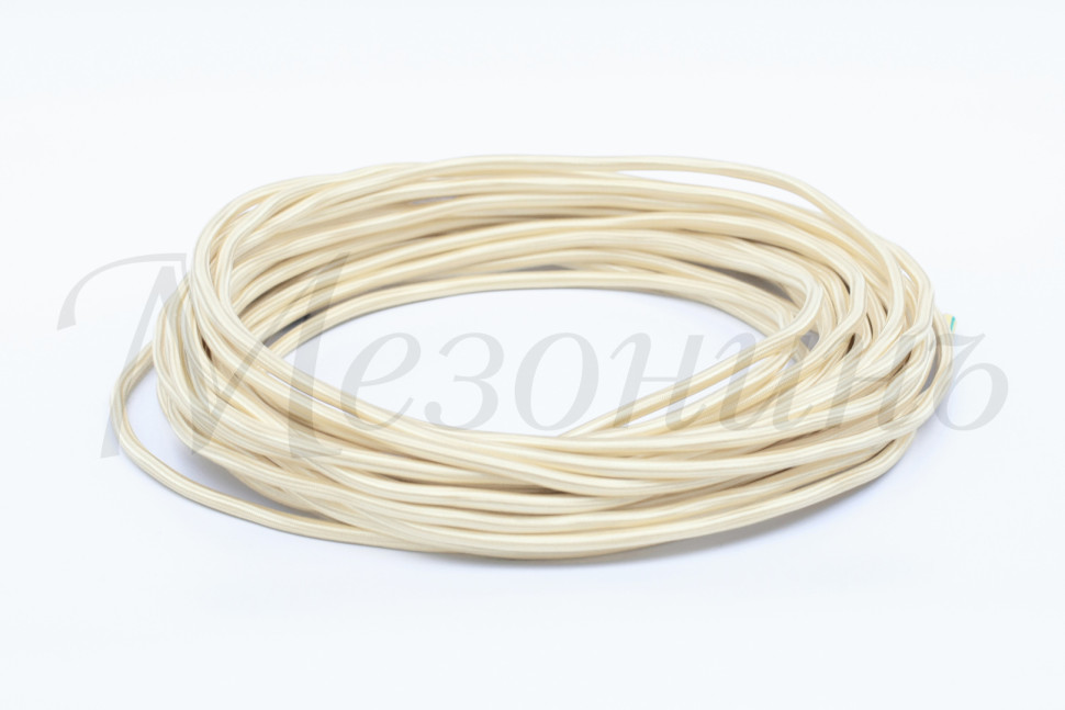 Ретро кабель круглый 3x1,5 Слоновая кость, ТМ МезонинЪ GE70171-02 (1 метр)