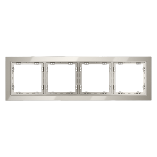 Рамка 4 местная, стекло, Кашемир, S70 Voltum VLS110403