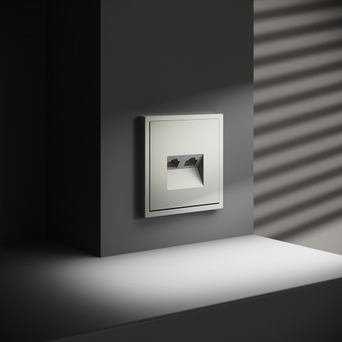 Розетка компьютерная 2-ая RJ45+RJ45 кат.6, Сталь, S70 Voltum VLS060205