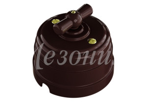 Выключатель пластиковый 1 кл. перекрестный (2 положения), Коричневый, ТМ МезонинЪ Усадьба GE30406-04