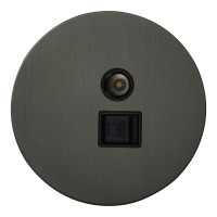 Розетка тел+комп TV+RJ45 (внутренний монт.), Антрацит, Аrt Salvador EU020108