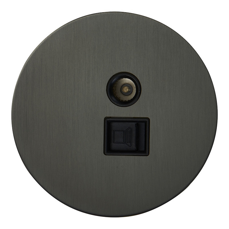 Розетка тел+комп TV+RJ45 (внутренний монт.), Антрацит, Аrt Salvador EU020108 Розетка тел+комп TV+RJ45 (внутренний монт.), Антрацит, Аrt Salvador EU020108