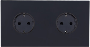 Розетка 2-ая с З/К (внутренний монт.), Черный, Bilbao Salvador SJAN13A1A11