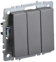 Выключатель 3 кл., Сталь, Brite IEK BR-V30-0-10-K46