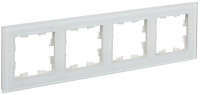 Рамка 4 местная, стекло, Белый матовый, Brite IEK BR-M42-G-31-K01