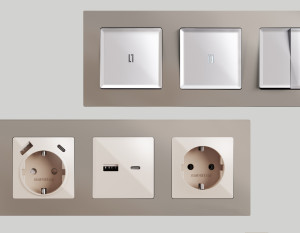 Рамка 5 местная пластик, Серо-бежевый матовый, ALFA Techno Ambrella Volt AF220365