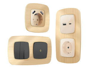 Рамка 4 местная металл, Шампань\Металл шлифованный, OMEGA Radian Ambrella Volt OF580304