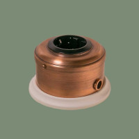 Ретро розетка медь с З/К и шторками, светлая медь, ДИП-200 Romatti D231-7