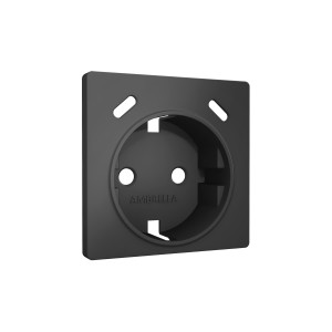 Лицевая панель розетки с З/К и USB зарядкой C+С со шторками, Графит мягкое касание, ALFA Quant Ambrella Volt AP9105