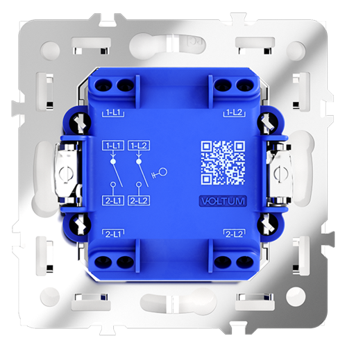 Выключатель 2-кл, Белый глянцевый, VOLTUM S70 VLS020101