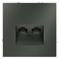 Розетка компьютерная 2-ая RJ45+RJ45 кат.6, Титан, S70 Voltum VLS060206