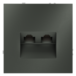 Розетка компьютерная 2-ая RJ45+RJ45 кат.6, Титан, S70 Voltum VLS060206