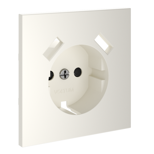 Лицевая панель для розетки с З/К и шторками, с USB A+C, Хлопок, S70 Voltum VLS001013