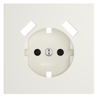 Лицевая панель для розетки с З/К и шторками, с USB A+C, Хлопок, S70 Voltum VLS001013