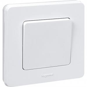 Выключатель 1 клав. проходной, герметичный IP44, белый, INSPIRIA Legrand 673670