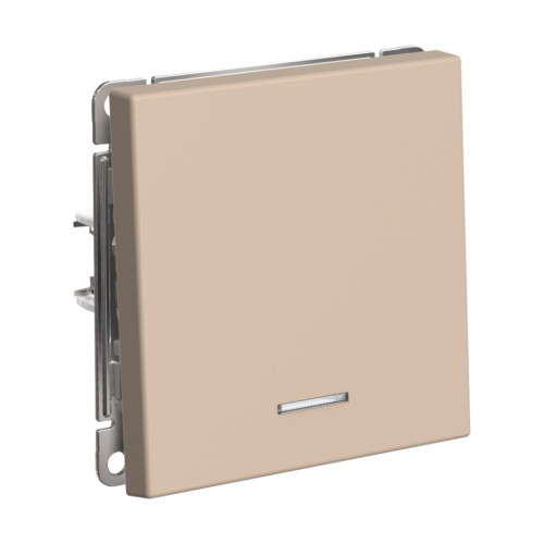 Кнопка без фиксации 1 кл. с подсв., Песочный, ArtGallery SE GAL001216