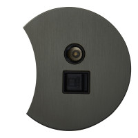 Розетка тел+комп TV+RJ45 (внутренний монт.) дополнит., Антрацит, Аrt Salvador EU020208