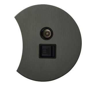 Розетка тел+комп TV+RJ45 (внутренний монт.) дополнит., Антрацит, Аrt Salvador EU020208