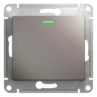 Выключатель 1 кл. с подсветкой, Платина, Glossa SE GSL001213