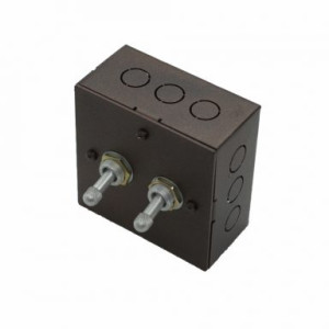 Выключатель тумблерный 2 кл. проходной 82X82X40., Состаренный металл, Villaris-Loft 828222-2ТВ