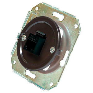Розетка компьютерная RJ45 (внутренний монт.), Коричневый, Salvador CL.INT.BR
