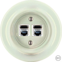 Розетка комп. фарфоровая RJ45 cat.5е, жемчужный глянцевый, Katy Paty OPCOGsCat6e 