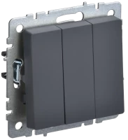 Выключатель 3 кл., Графит, Brite IEK BR-V30-0-10-K53