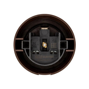 Ретро розетка пластик с 3/К, Коричневый, Виви TDM ELECTRIC SQ1820-1417