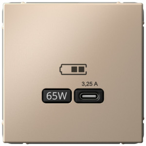 Розетка USB для быстрой зарядки, тип C 65Вт, Песочный, ArtGallery SE GAL001227