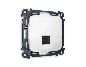 Розетка комп. с шторками RJ45 Cat. 6, Белый глянец, OMEGA Quant Ambrella Volt MO112010