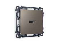 Розетка HDMI, Темная бронза матовый, ALFA Quant Ambrella Volt MA644010