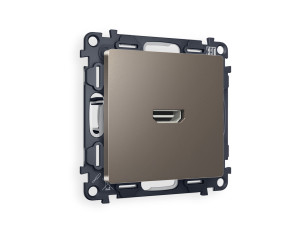 Розетка HDMI, Темная бронза матовый, ALFA Quant Ambrella Volt MA644010