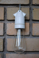 Ретро патрон фарфоровый на проводе Е27, белый, S2341-28 Euro-Lamp