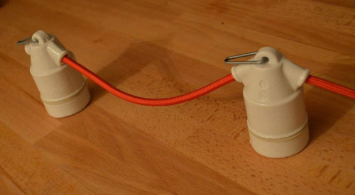 Ретро патрон фарфоровый на проводе Е27, белый, S2341-28 Euro-Lamp