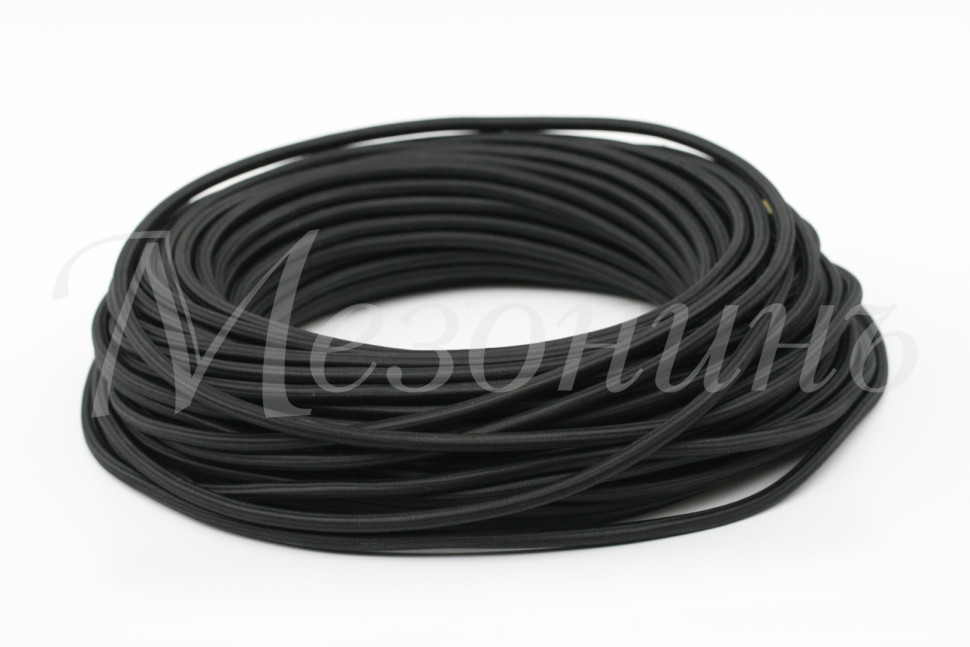 Ретро кабель круглый 3x1,5 Черный, ТМ МезонинЪ GE70171-05 (1 метр)