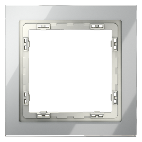 Рамка 1 местная, стекло, Сталь, Voltum S70 VLS110105