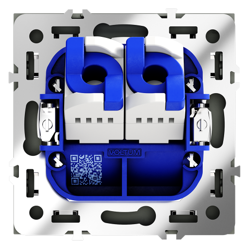 Розетка компьютерная 2-ая RJ45+RJ45 кат.6, Графит, S70 Voltum VLS060207