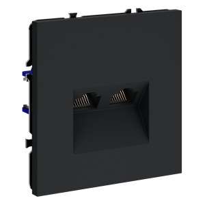 Розетка компьютерная 2-ая RJ45+RJ45 кат.6, Графит, S70 Voltum VLS060207