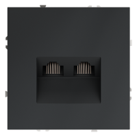 Розетка компьютерная 2-ая RJ45+RJ45 кат.6, Графит, S70 Voltum VLS060207