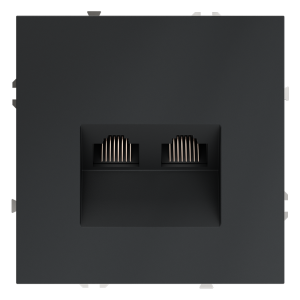 Розетка компьютерная 2-ая RJ45+RJ45 кат.6, Графит, S70 Voltum VLS060207
