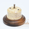 Выключатель керамика тумблерный 1 кл., карамель с медной ручкой Lindas 34431-C