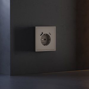 Лицевая панель для розетки с З/К и шторками, с USB A+C, Капучино, S70 Voltum VLS001014