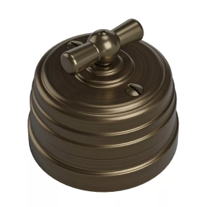 Ретро выключатель пластиковый 1 кл. (2 положения) перекрестный, Бронза, Усадьба ТМ МезонинЪ GE30406-36